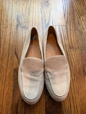 Marc Fisher Women’s Suede Slip-On Loafers in Tan/Beige